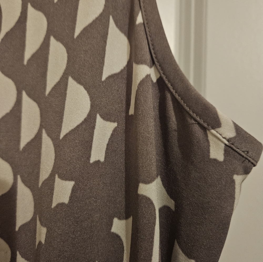 Gray and white print Maxi dress.